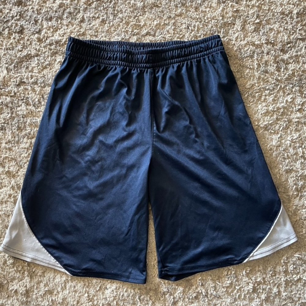 Blue White Athletic Drawstring Lounge Shorts Boys sz XL 14 / 16